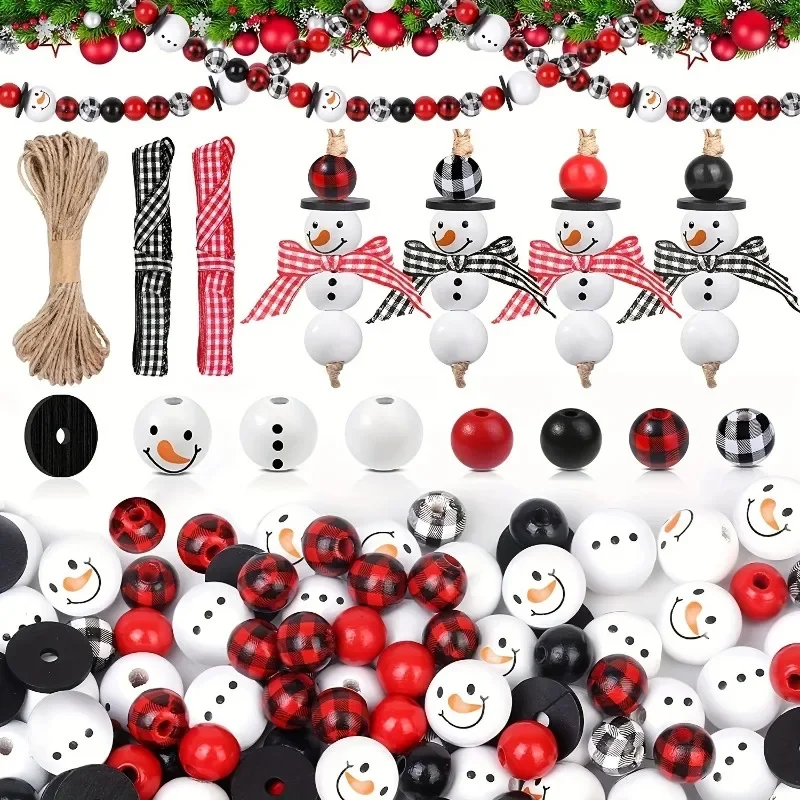 

Wood Beads Wooden Craft Beads Round Christmas Ball Bead for Home Decoration Xmas DIY Jewelry Craft Making Macrame Making