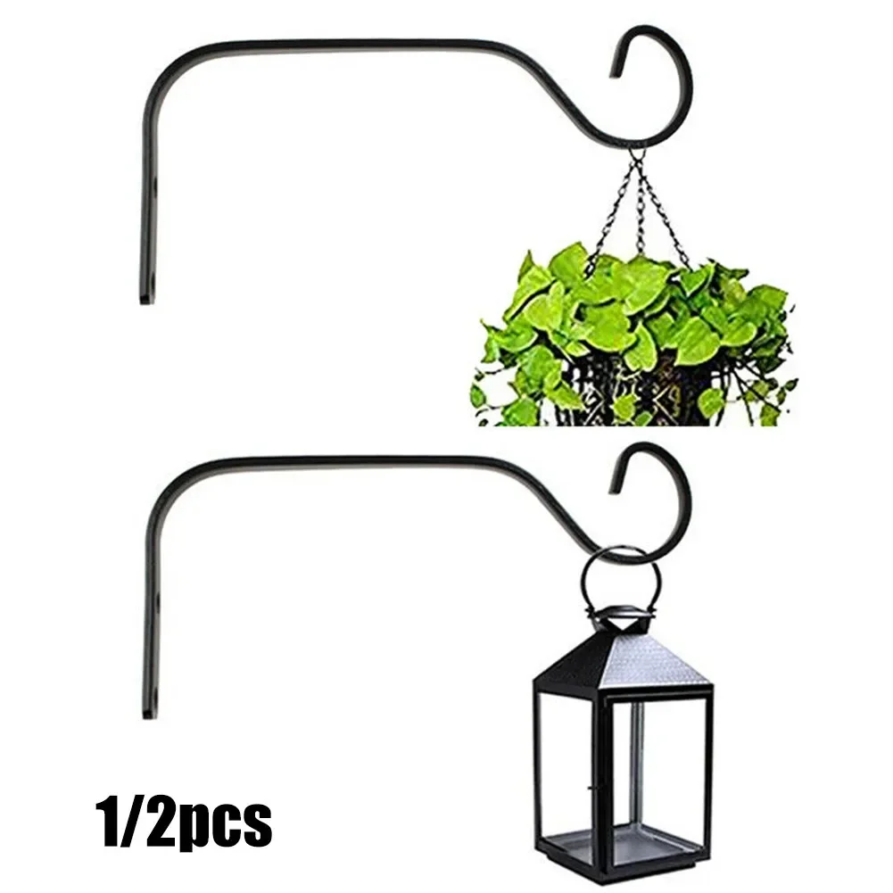 1/2PCS Metal Hanging Basket Brackets Garden Plant Hanger Hook Wall Decor Heavy Duty Iron S-shape Flower Pot Hook Hanging Lantern Plant Hanger