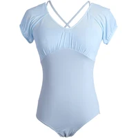 Woman Ballet Leotards Halter Gymnastic Dance Leotard Nylon Mesh Splice Ballet Dancing Bodysuit Adults Swimwear - Image 6