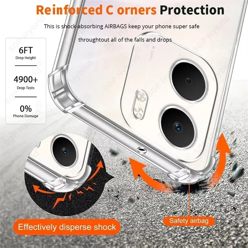 Transparent Soft Silicone Shockproof Back Cover with Airbags