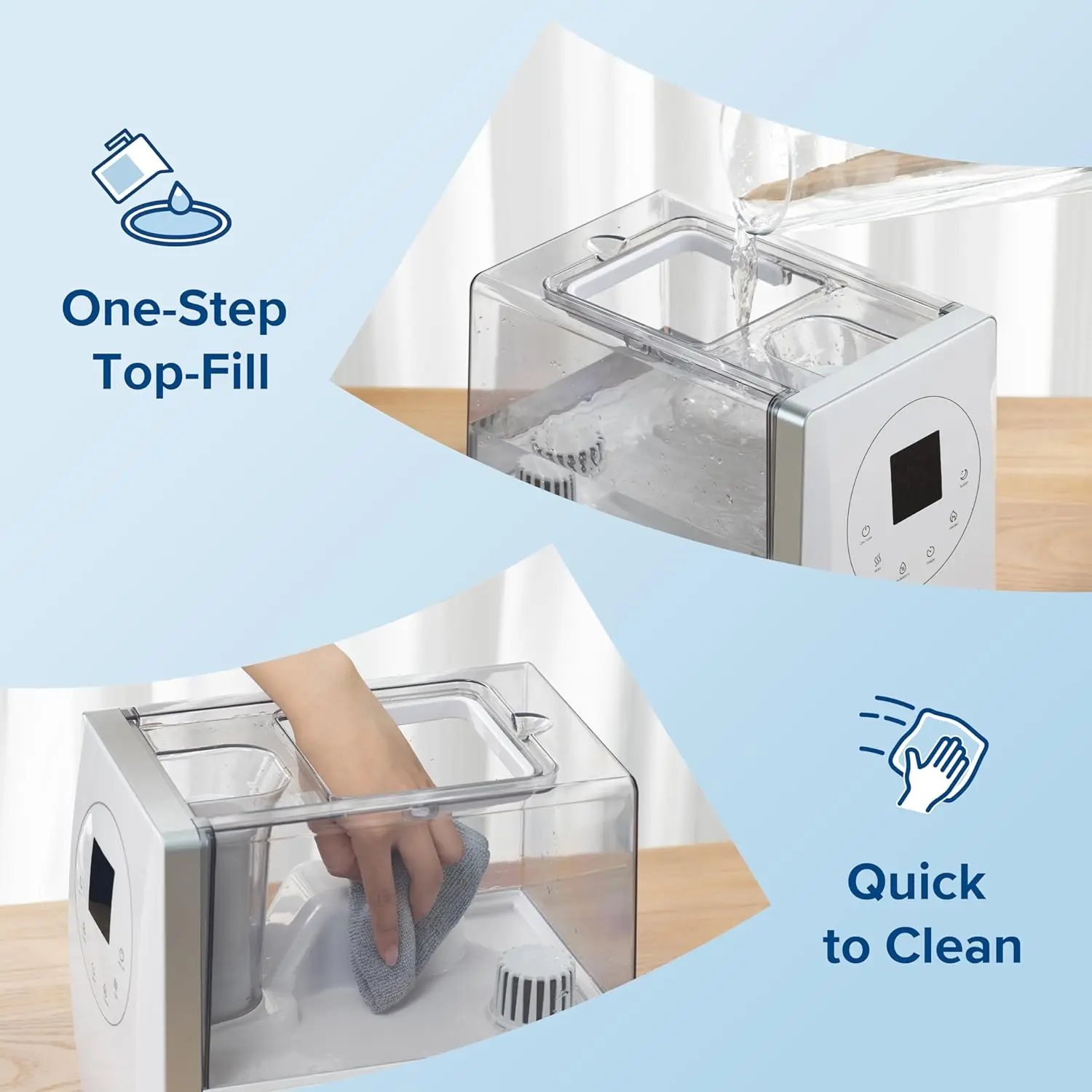 LV600S Smart Warm and Cool Mist Humidifiers for Home Bedroom Large Room, (6L) 753ft² Coverage, Quickly & Evenly Humidify 6