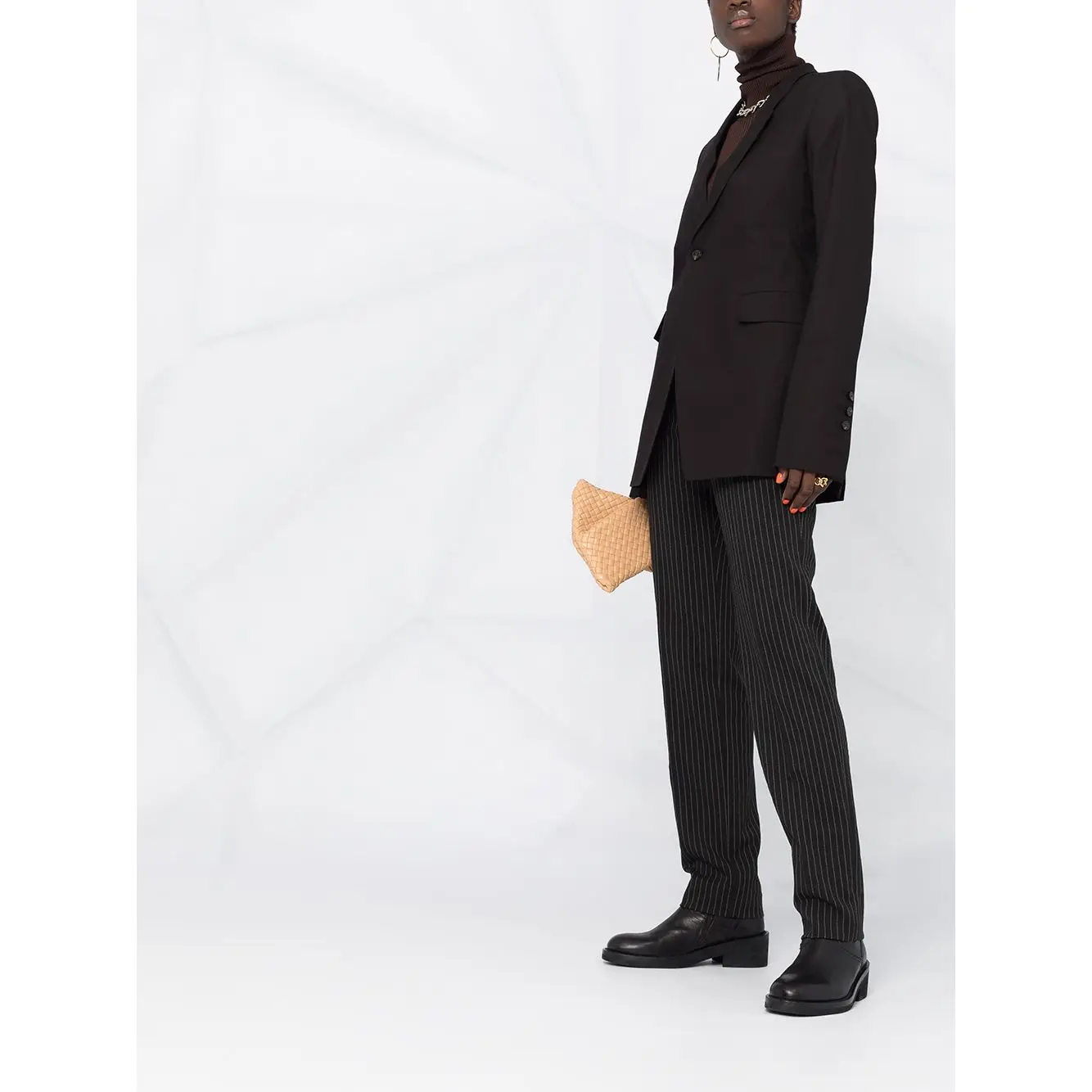 Ladies Casual Long Blazer Lapel Collar 1 Button Wedding Party Elegant Dress Custom Women Slim Fit Coats