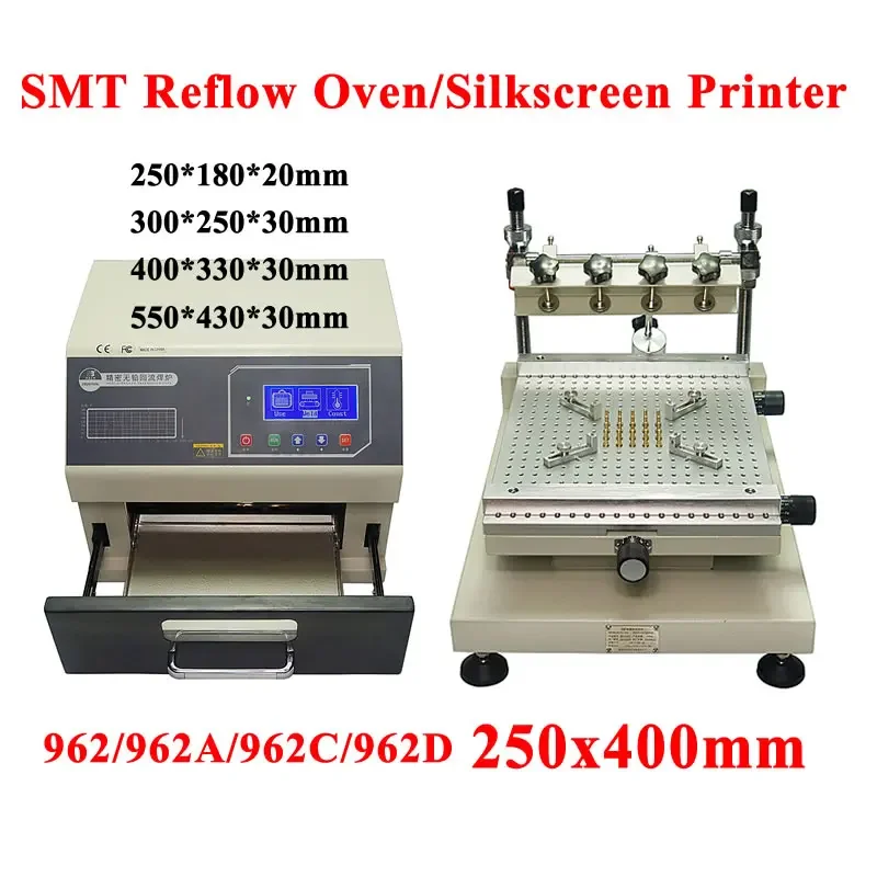 

SMD SMT Silkscreen Printing Chip Repair Solder Paste Printer Digital Display with Programmable Reflow Soldering Oven 700W 1600W