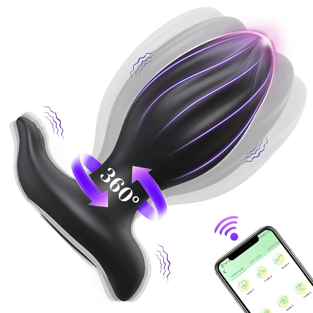 App wackeln männliche Prostata-Massage gerät 360 ° Rotation vibrierenden Anal Plug Remote Butt Plug Sexspielzeug für Männer Arsch Anal Vibrator Sexspielzeug 1