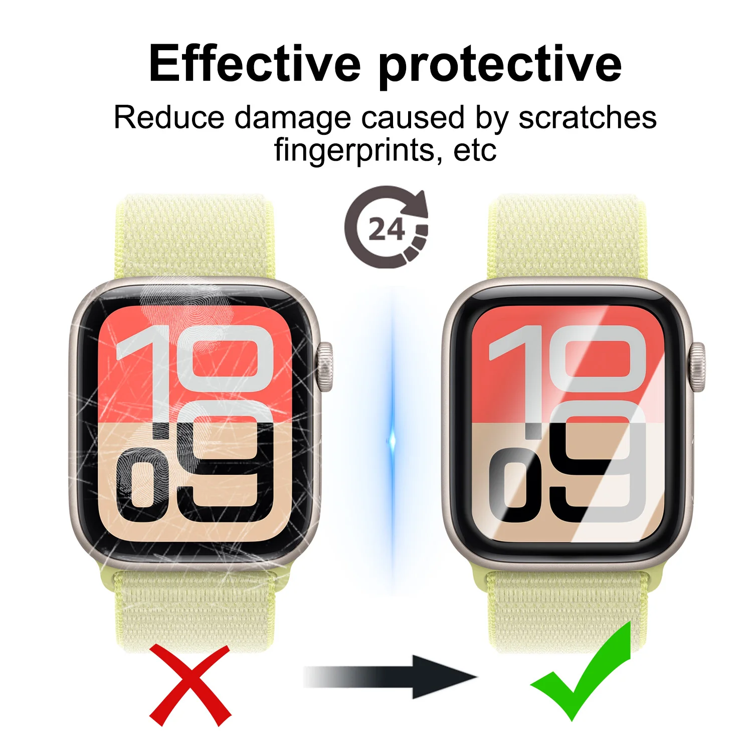 Ultra Clear Soft Screen Protector for Apple Watch – Easy Install, Non-Glass Film