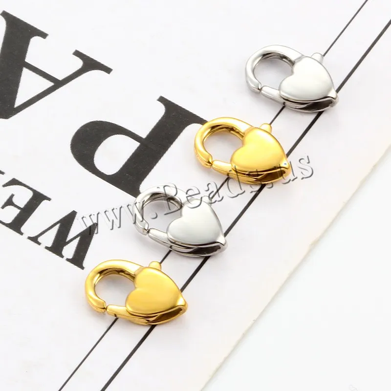 10PCs Stainless Steel 12mm Heart Shaped Lobster Clasps For Bracelet Necklace Jewelry Making Supplies Accessories Chains Connetor