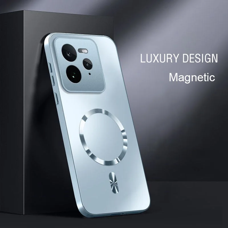 Magnetic Matte Silicone Shockproof Case with Wireless Charging Compatibility