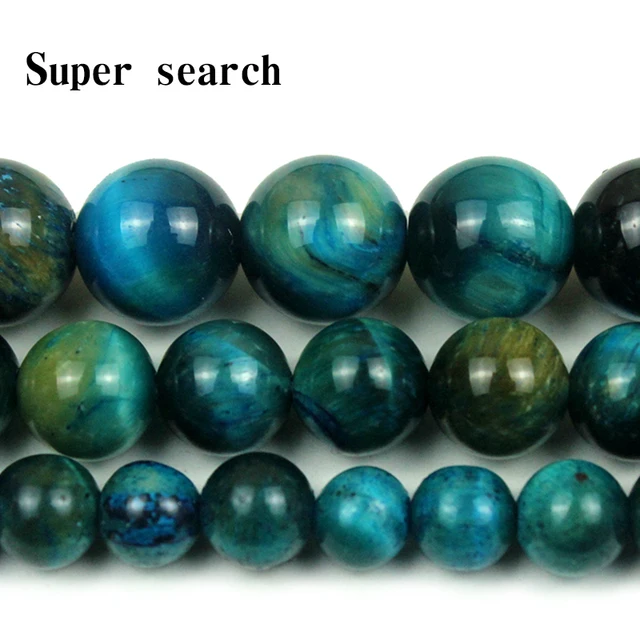 Blauwe stenen kralen, tijgeroog, rond, doe-het-zelf, sieraden