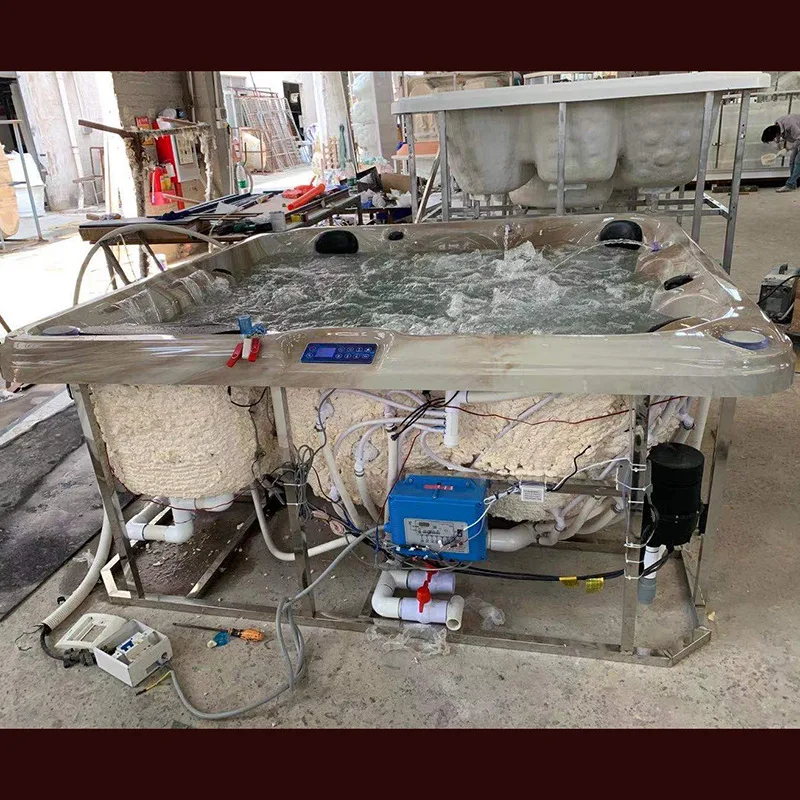 2100X2100X950mm 5 People Swimming Pool Whirlpool Bathtub Acrylic Hydromassage Surfing Multi-people SPA NS2023A 6