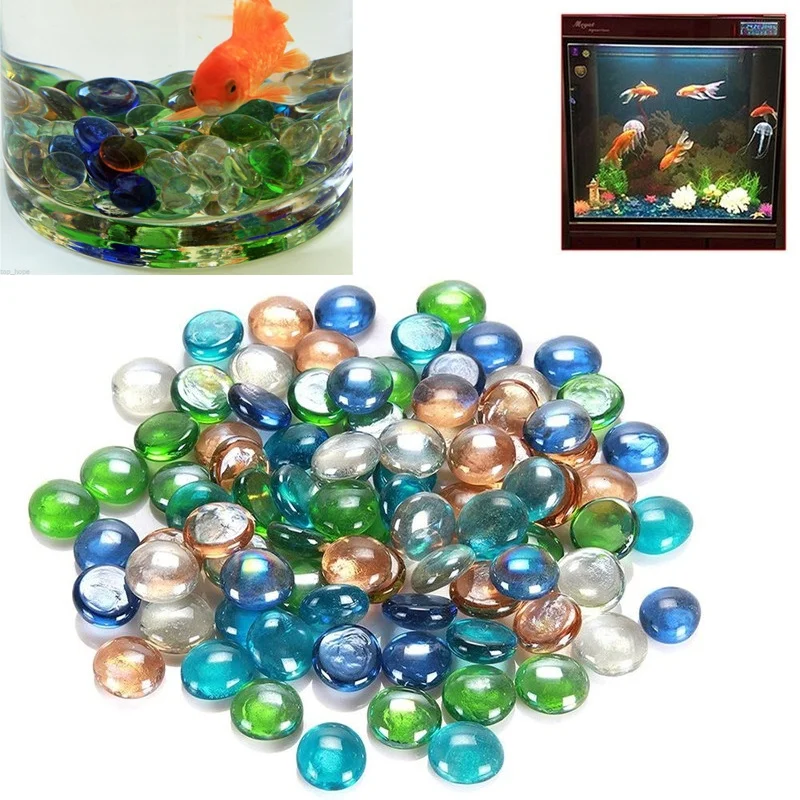 Multiple Color Flat Marbles, Stone Centerpieces, Decorative Beads, Glass  Gems, - AliExpress