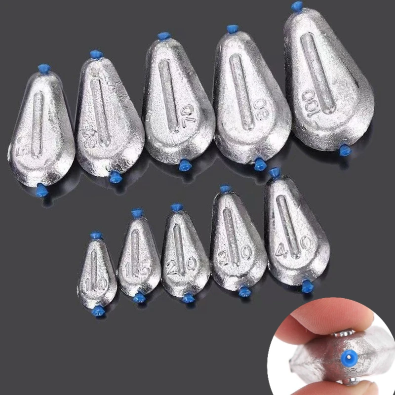 Plomb plat avec Tube en plastique, 4 pièces, poids de pêche, 20g/30g