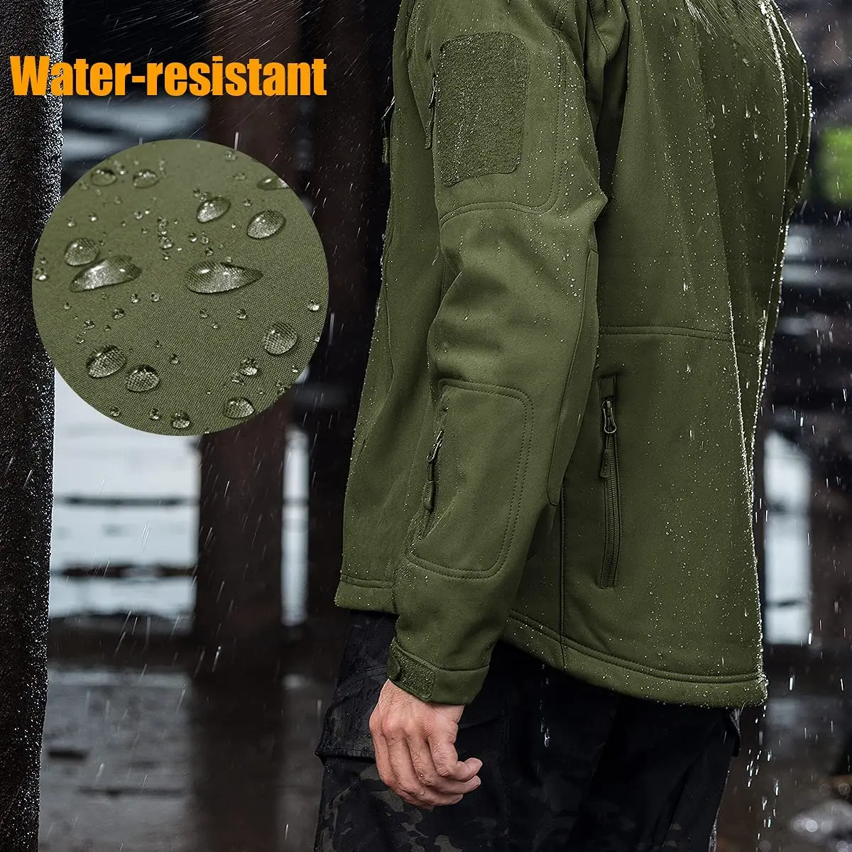 Men's Jacket Soft Shell Shark Skin Fleece Waterproof Windbreaker Tactical Outerwear Coat for Hiking Camping Hunting Thermal Male