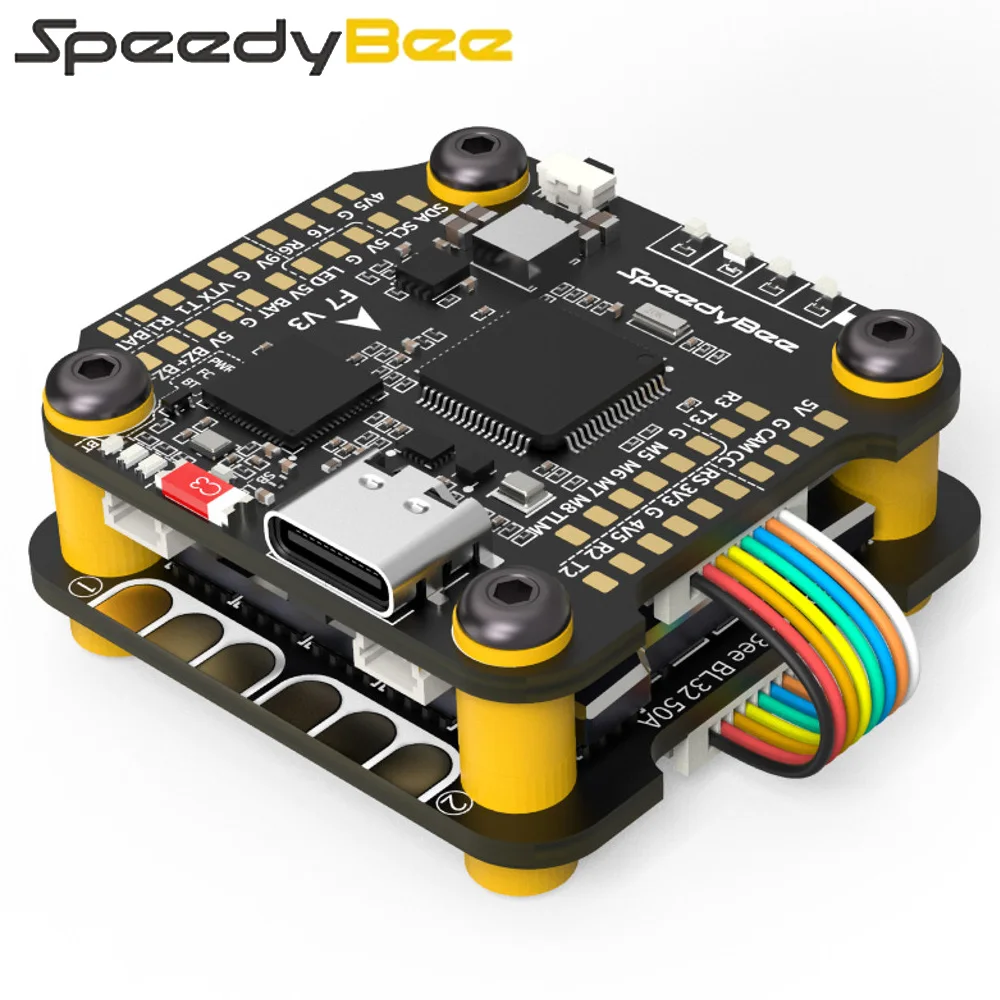 

SpeedyBee F7 V3 3S-6S STM32F722 MCU Barometer Type-C Flight Control And BL32 50A 4-in-1 BetaFlight ESC With GPS For FPV Drone