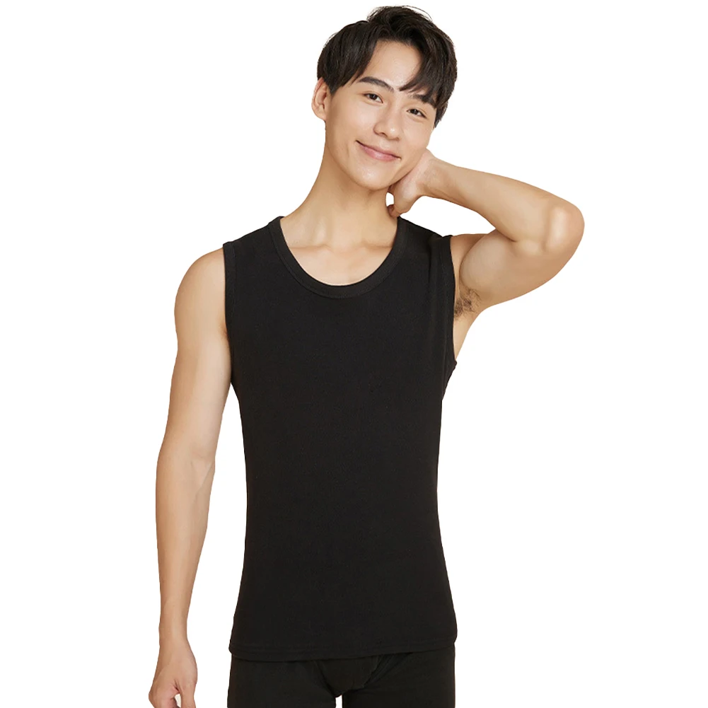 

Mens Bottoming Shirt Fleece Lined Tank Top Vest Underwear Warm Thermal Gym Fitness Soft Base Layer Undershirt 2023