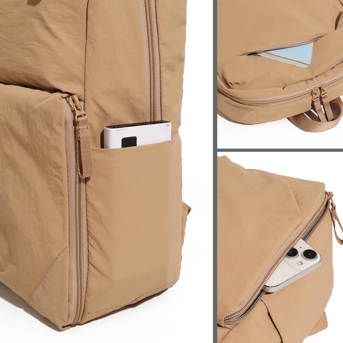 Solid Color Lightweight Large-Capacity Backpack Women's Mountaineering Bag Male College Student Bag Versatile Backpack Travel Bag Computer Bag Camping Outdoor Sports Hiking