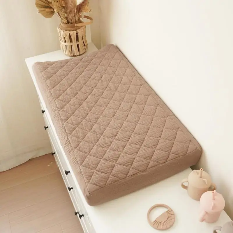 QX2D Pack of 2pcs/1pc Quilted Cotton Changing Pad Cover Fitted Sheet for Baby Comfort