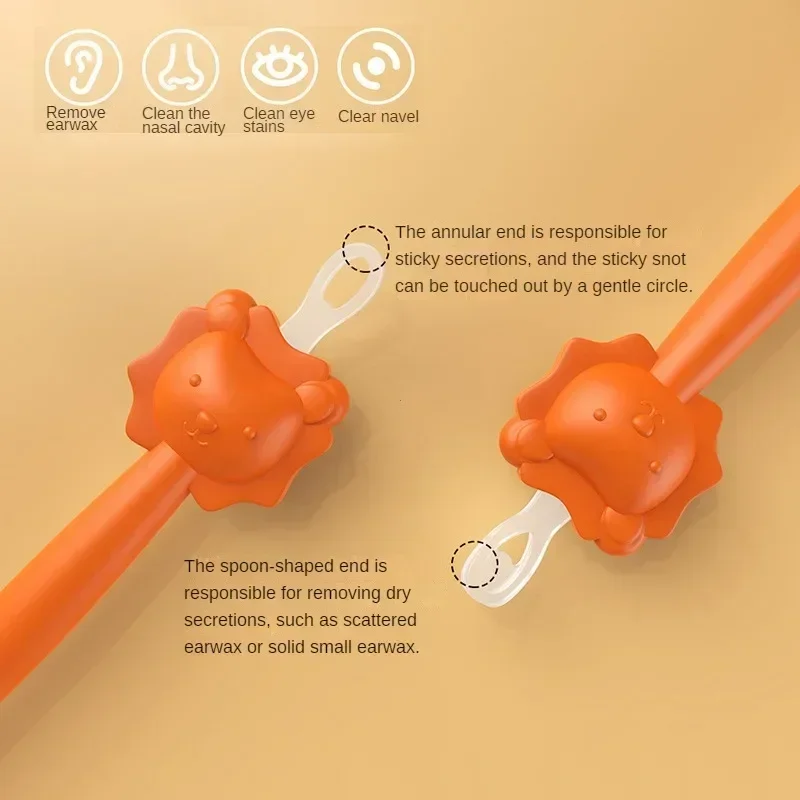 Ear Wax Picker Baby Cleaner Spoon Double-headed Soft Wax Curette Picker Nose Cleaner Silicone