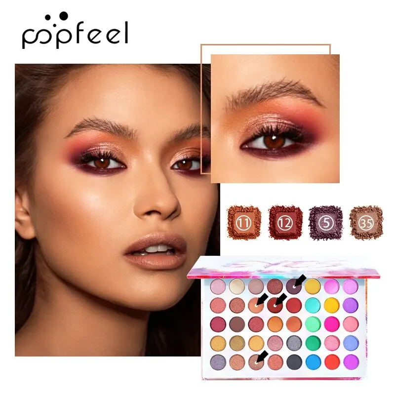 POPFEEL Professional 40-colors Eyeshadow Palette, Pearly Glitter Matte Fantasy, Rainbow Color Tone, Ultra Pigmented 3