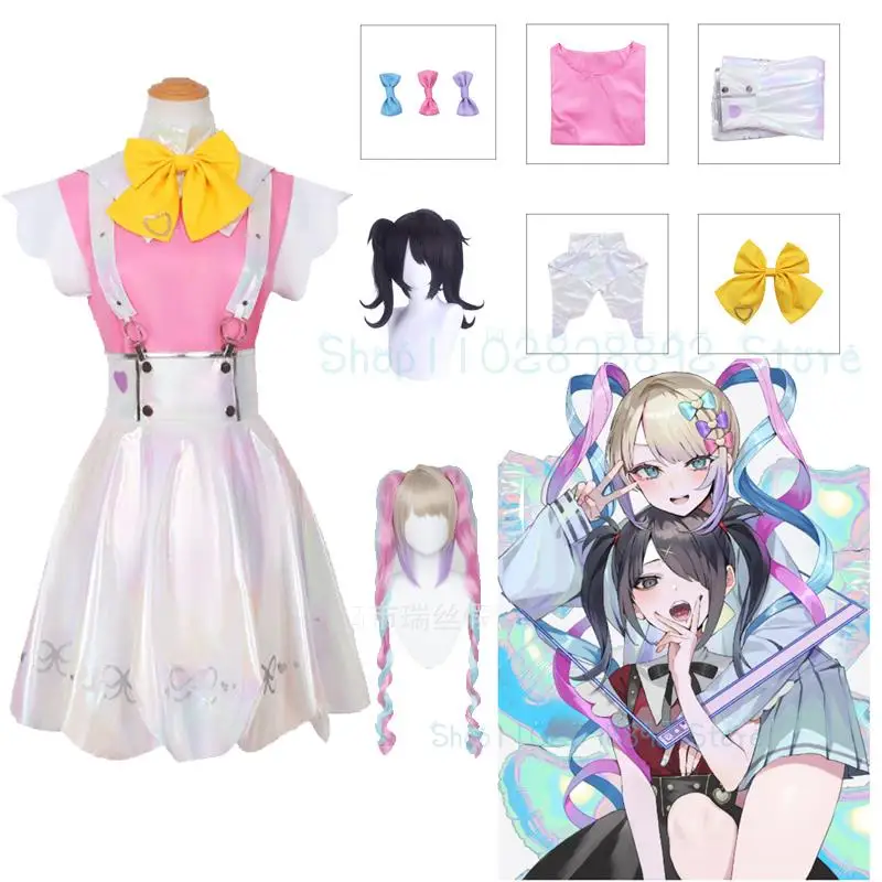 

Need Girl Overdose Ame KAngel Cosplay Costume Rain Kawaii Angel Needy Streamer Overload Laser Woman JK Uniform Halloween Dress