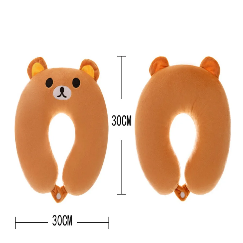 Adult Children Travel Pillow Soft Short  Cartoon U-shaped Pillow Portable Outdoor Nap Flight Neck Pillow Nursing Cushion