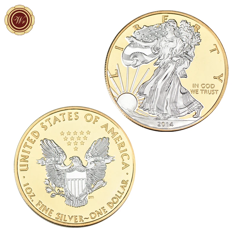 United Statue Of America Challenge Coin Painted America Coins In God We Trust Liberty Moneta Commemorativa Regalo Per La Raccolta