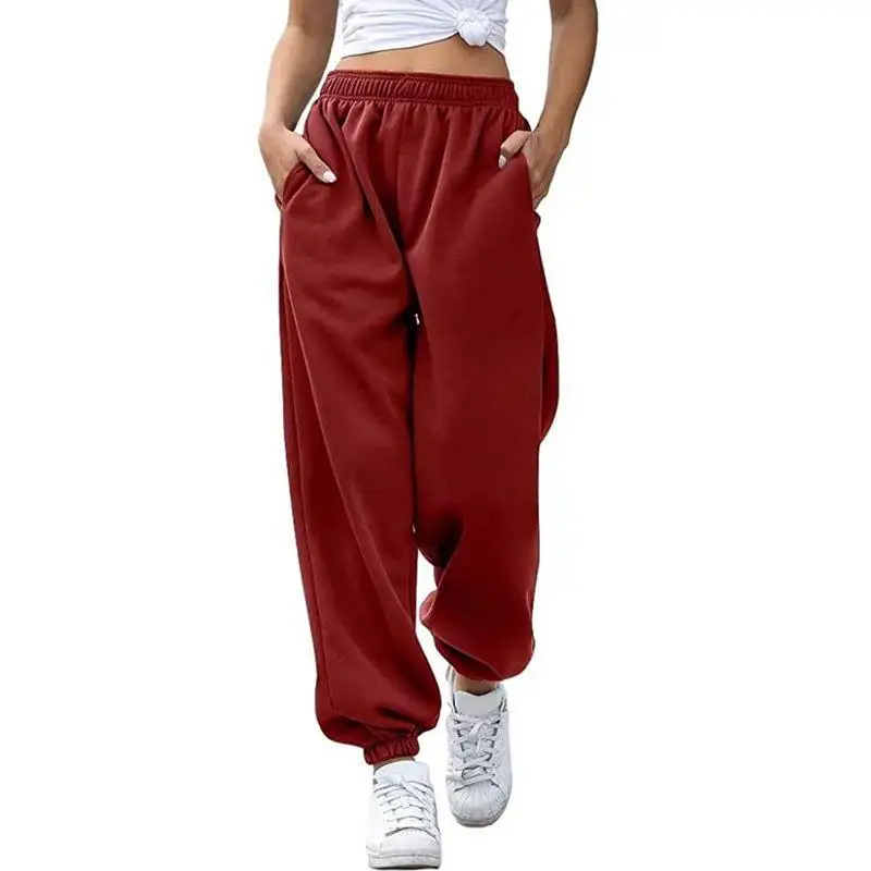 Women's Fashionable High Waisted Casual Sports Versatile Sweatpants with Ankle Cuffs 3