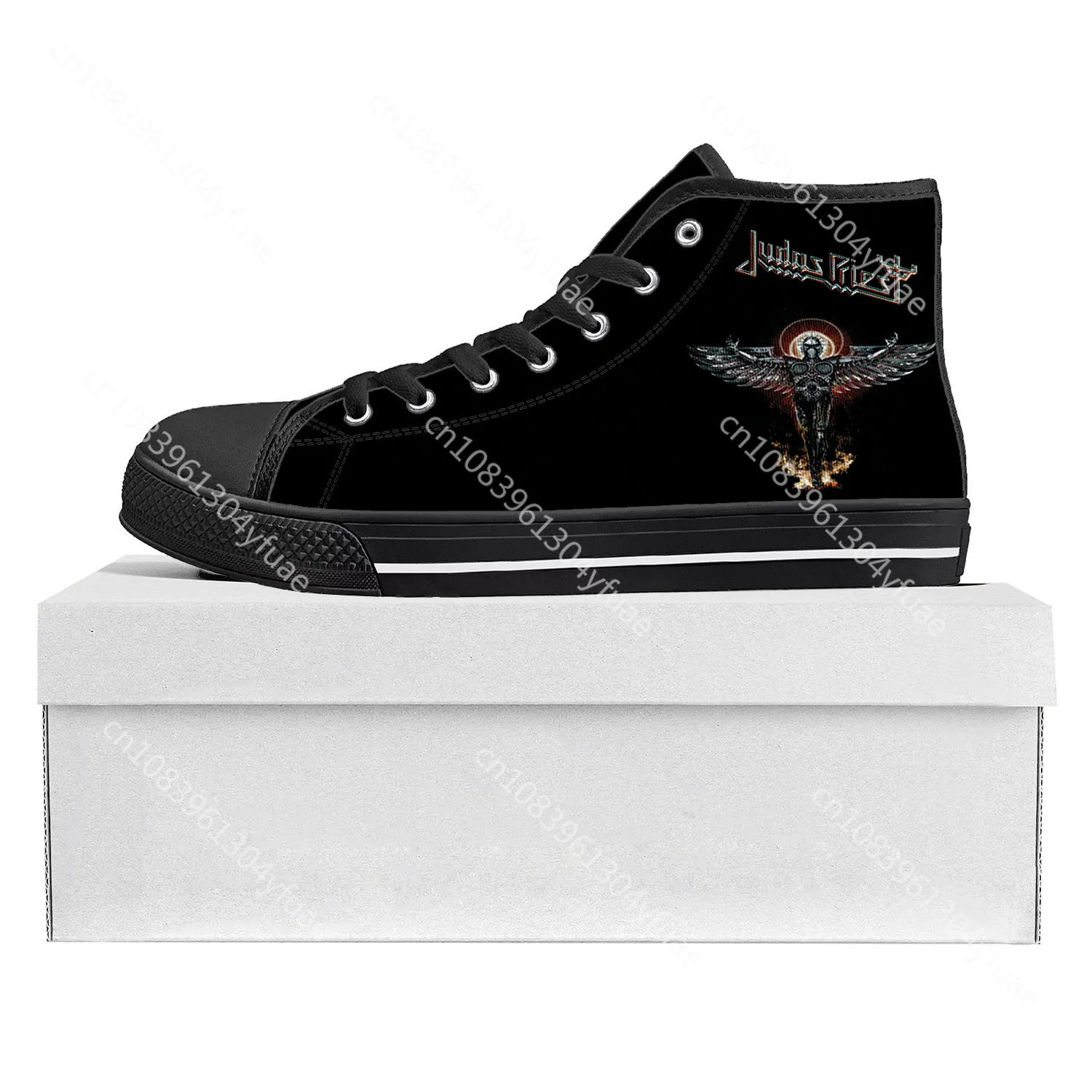 Judas Priest Heavy Metal Rock Band High Top High Quality Sneakers Mens Womens Teenager Canvas Sneaker Couple Shoe Custom Shoe