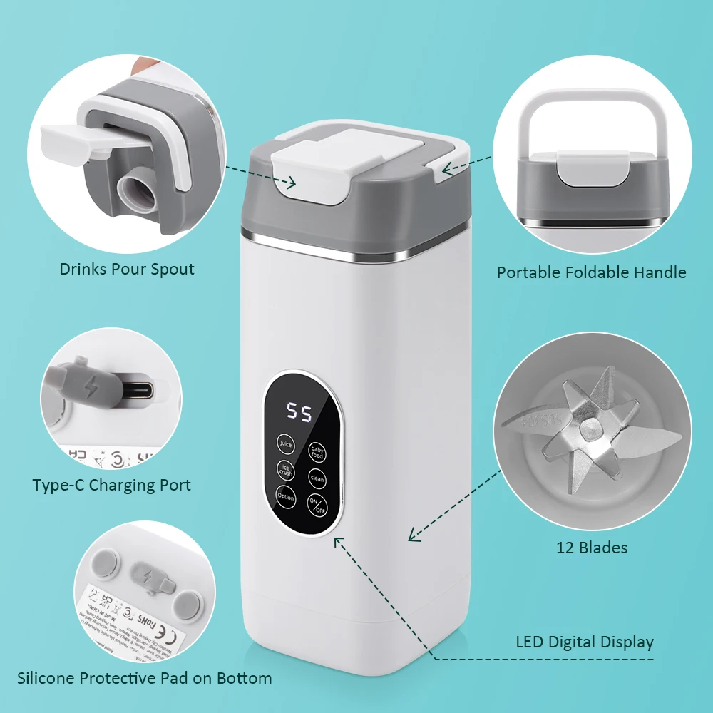 Cordless LED Juicing Blender Cup
