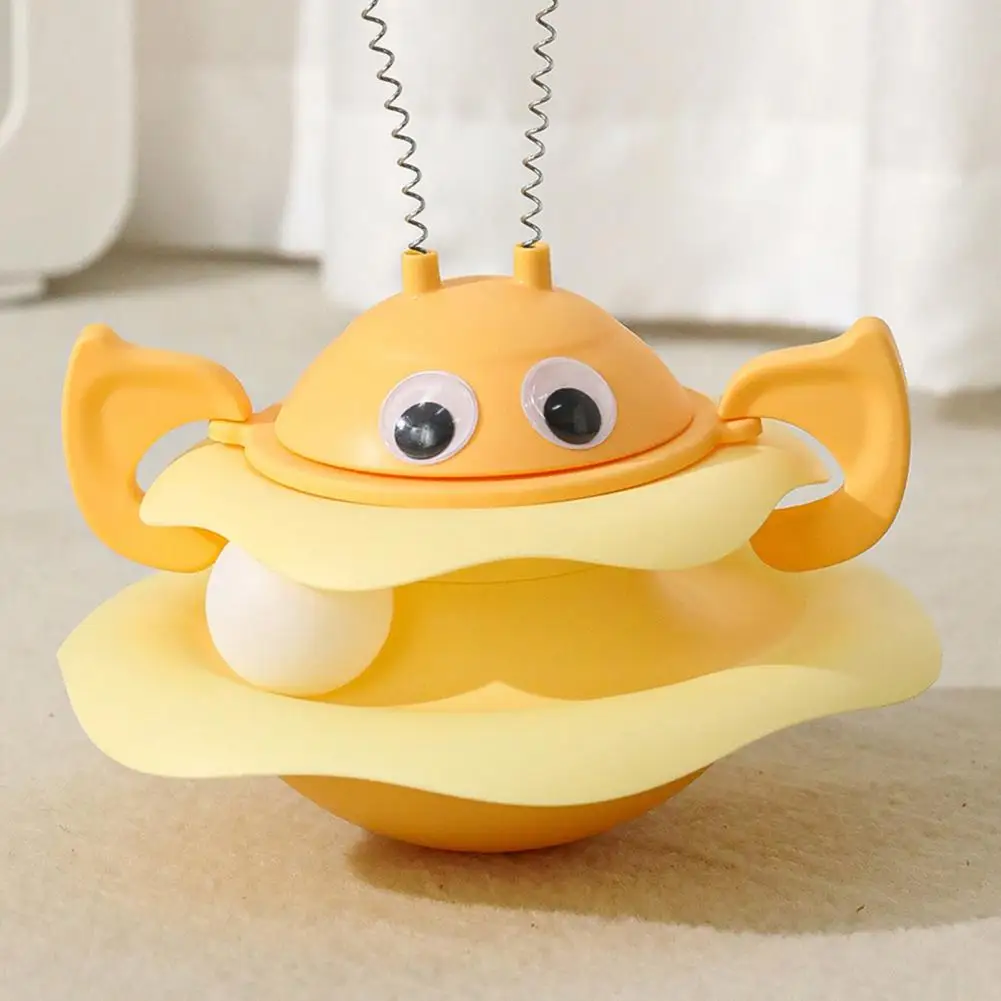 Cat Ball Track Toy Interactive Bee Shaped Cat Tower Turntable Tumbler Cats Toy with Spring Pom Pom Ball for Cat - PeticaDeals