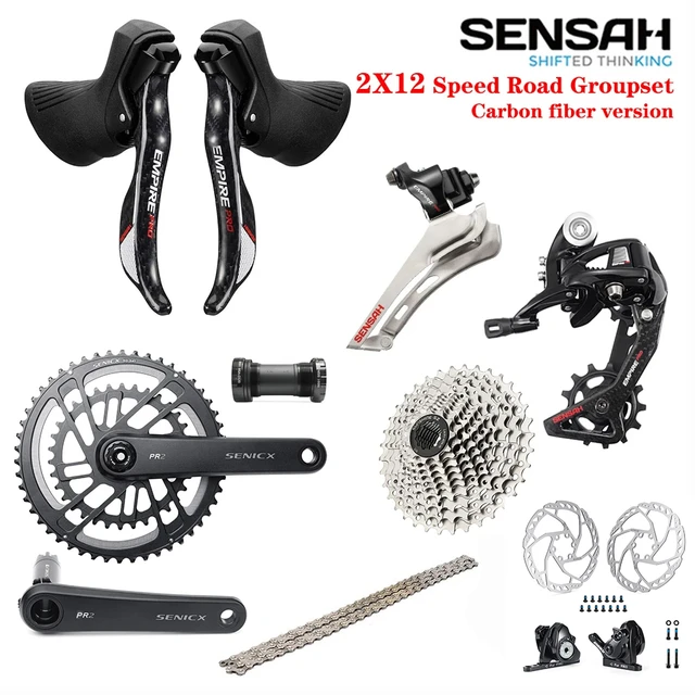 SENSAH EMPIRE PRO 2x12 Speed, 24s Road Groupset carbon fiber