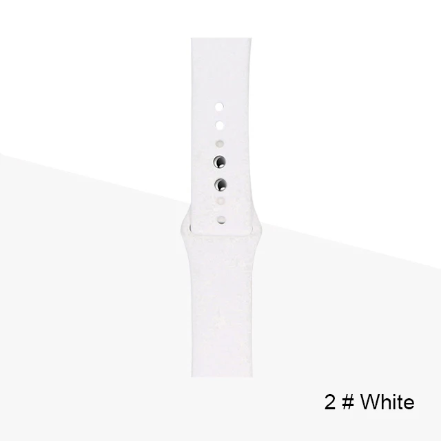 Silicone Strap For Apple Watch band 45mm 41mm 44mm 40mm 38mm 42mm Watchband Bracelet Correa For Iwatch Series 6 Se 5 4 3 7 White-2