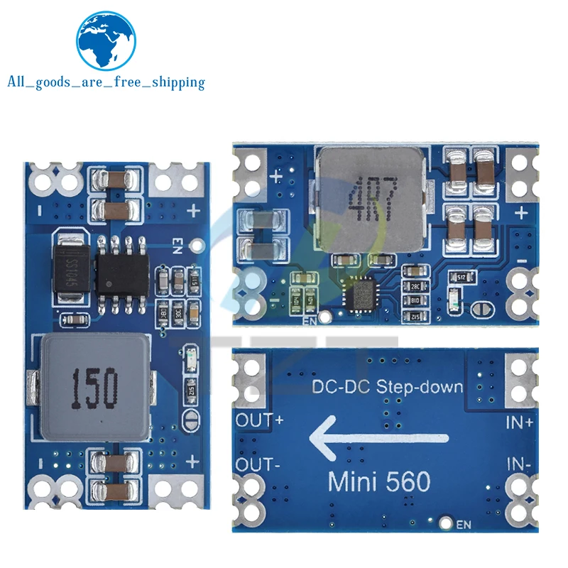 고효율 3.3V 5V 9V 12V 5A Mini560 PRO 스텝 다운 DC-DC 컨버터 전압 레귤레이터 벅 안정화 전원 공급 장치 모듈