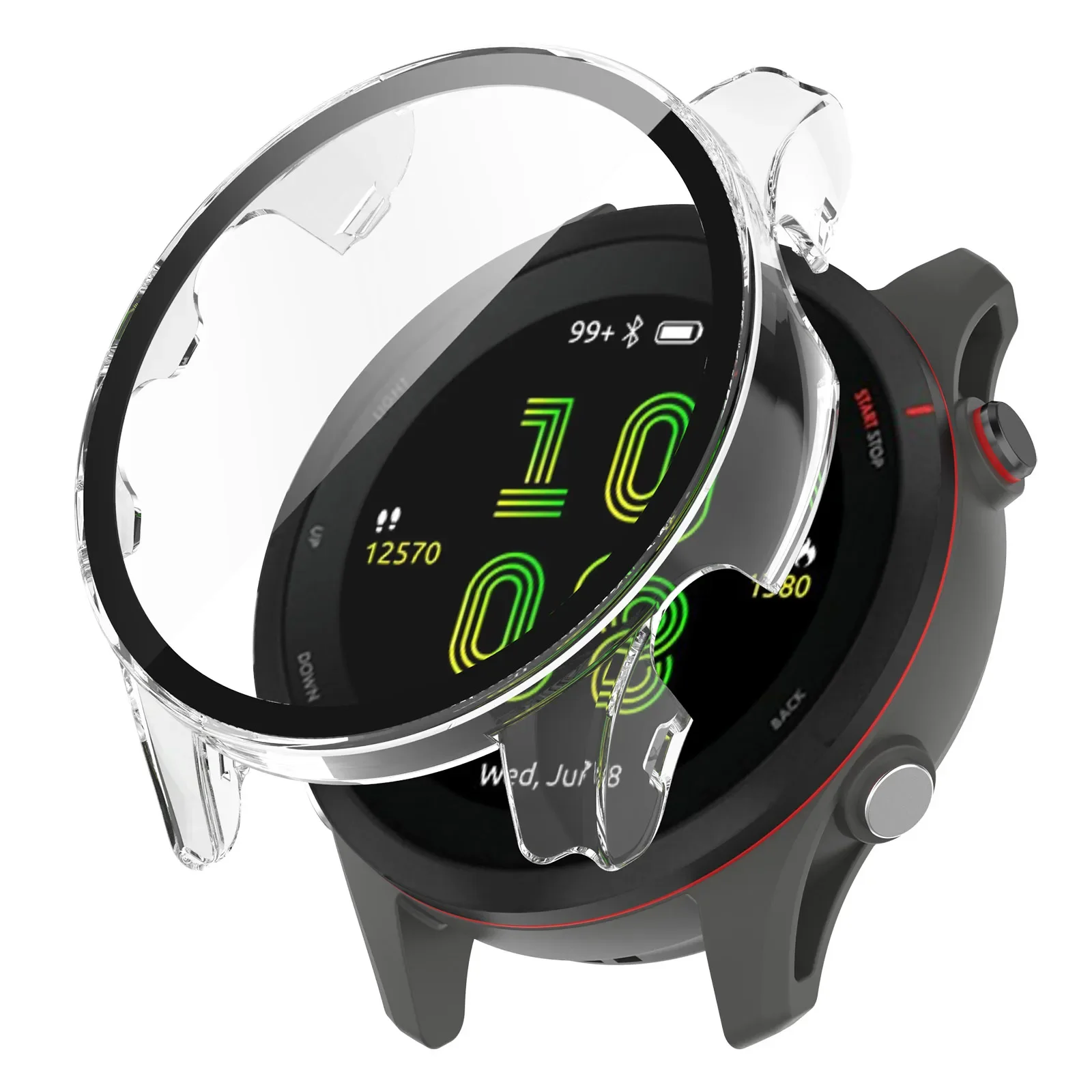 Screen Protector Watch Cover with Tempered Glass and Durable PC Shell