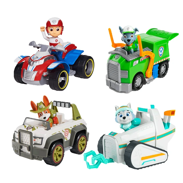 Figuras de acción de la Patrulla canina para niños, juguetes auténticos de  PVC, vehículo Ryder Tracker, Everest, Chase, Skye - AliExpress