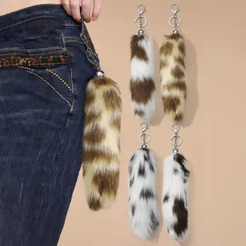 Portachiavi con Coda di Pelliccia Lunga e Soffice, Ornamento Pendente per Borse e Accessori Fai-da-Te