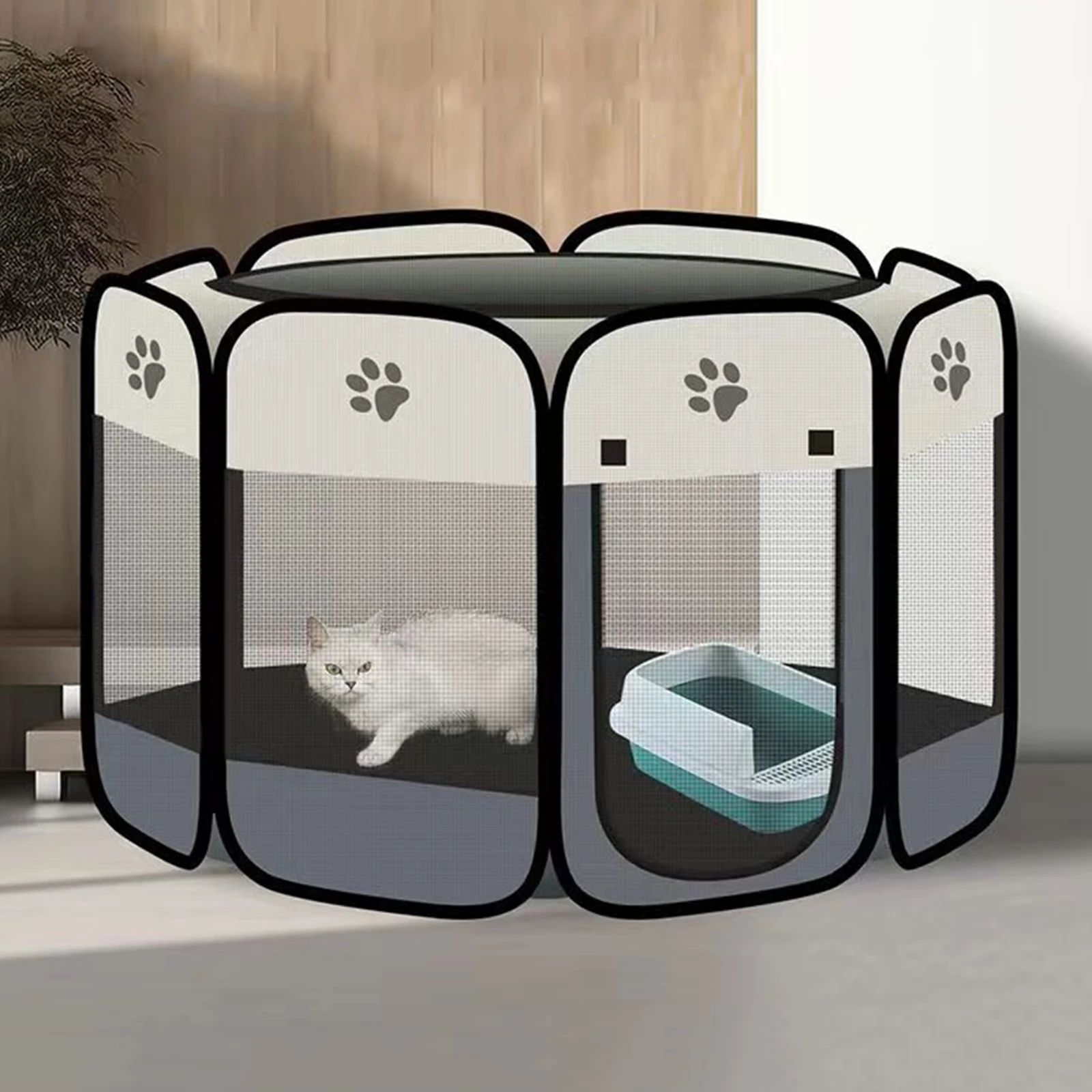 접이식 옥스포드 천 강아지 펫 플레이펜 커버 포함 강아지 텐트 케이지 72x48cm 고양이 분만실 강아지 고양이 토끼 병아리용