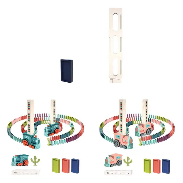 Children's Domino Train Automatic Laying Train Toy Electric Sound Light Train Set DIY Automatic Bricklaying Educational Toy Gift 2