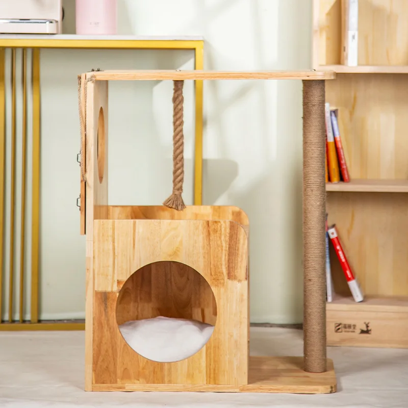 

Yitianrong Oak Cat Crawler Cat Nest Cat Tree Bold Giant Solid Wood Paint Creative Factory Outlet on behalf of