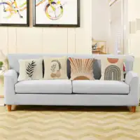 Boho Leaf Monstera Rainbow Sun Pillow Cover Geometric Nordic Living Home Decor Decorative Leaves Floral Linen Cushion Case 2