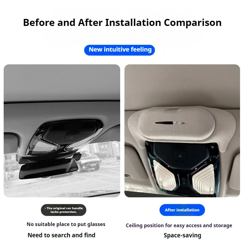 BMW X5 X6 X7 G05 G06 G07 2019-2025 자동차 선루프 털 선글라스 보관함 정리함 자동차 액세서리 (자동차 스웨이드 안경 케이스)