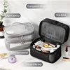 Portable Double Layer Mesh Cosmetic Bag Women Pink Make Up Case Big Capacity Travel Zipper Makeup Organizer Toiletry Storage Box 1