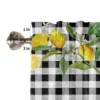 ZEDLIYU Valances for Windows Kitchen Living Room Small Window Valance Lemon Black and white checked short curtains 54 x 18 Inch 5