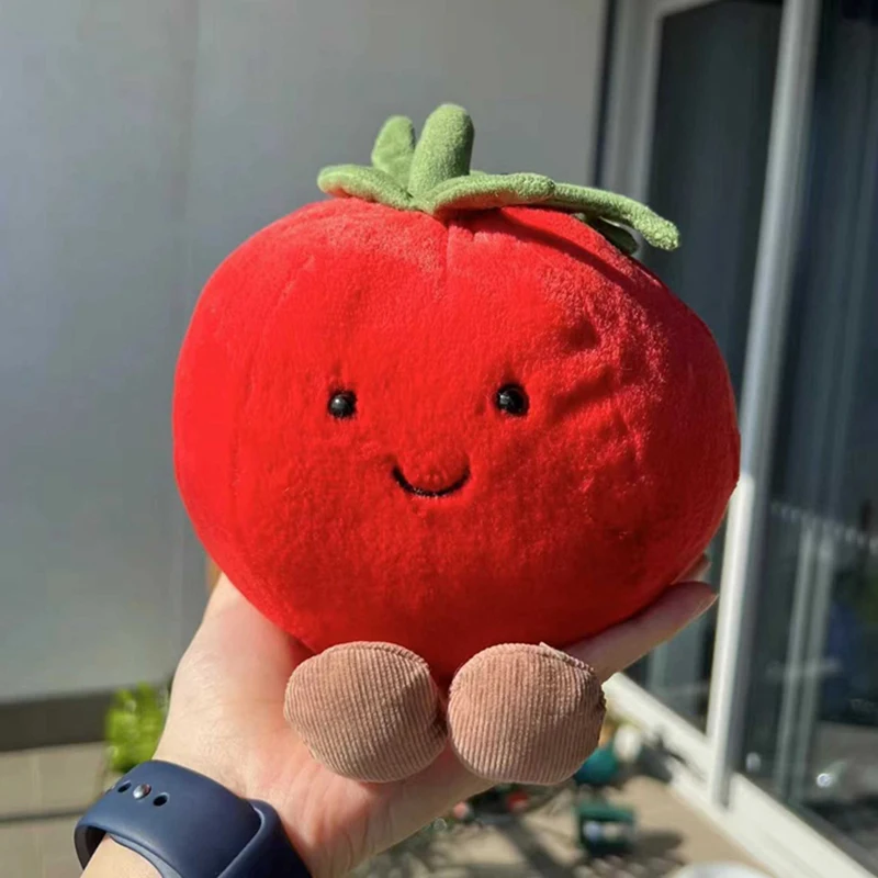 새로운 시뮬레이션 토마토 봉제 장식 부드러운 봉제 인형 장난감, 면 봉제 과일 봉제 베개, 어린이 선물