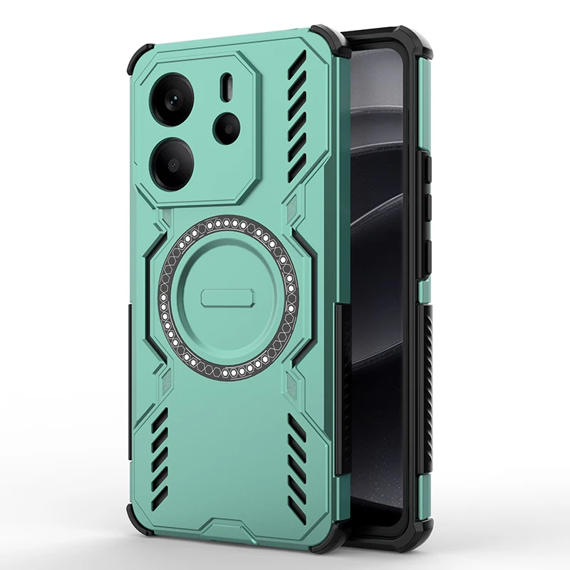 Enhanced Magnetic Armor Wireless Charging Phone Case Cover
