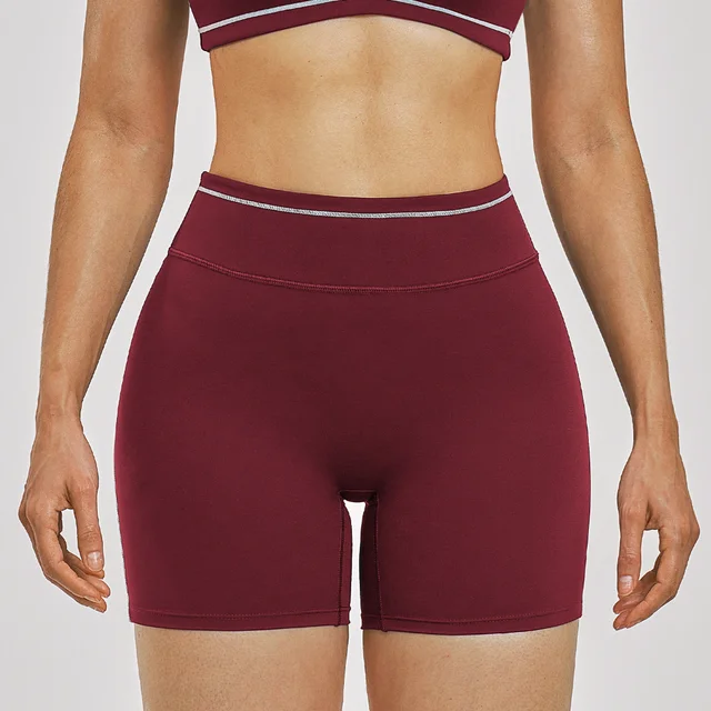 84472-1f74fa.jpg Shorts de yoga et de sport pour femme, taille haute, couleur contrastante, effet push-up, pour la course en extérieur et le fitness