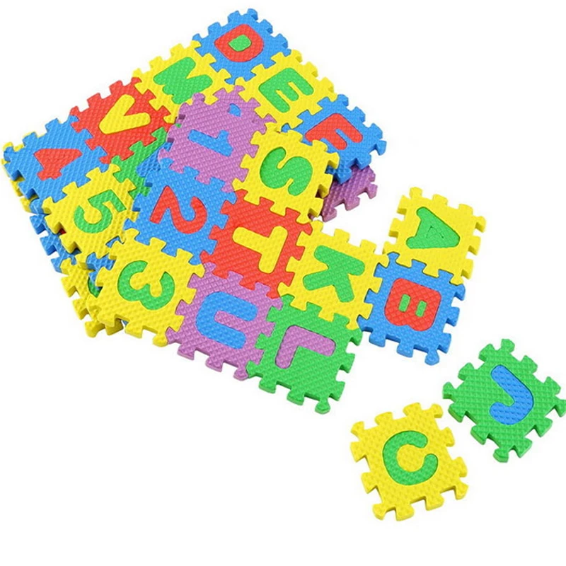 36pcs Unisex Mini Puzzle Kid Educational Toy Alphabet Letters Numeral Foam Mat-c 