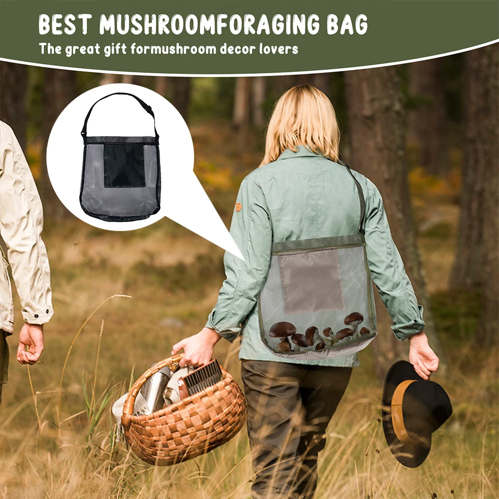 Foraging Bag Portable Mutifunctional Fruit Gathering Picking Bag Adjustable Shoulder Strap Mushroom Hunting Pouch for Kids Adult