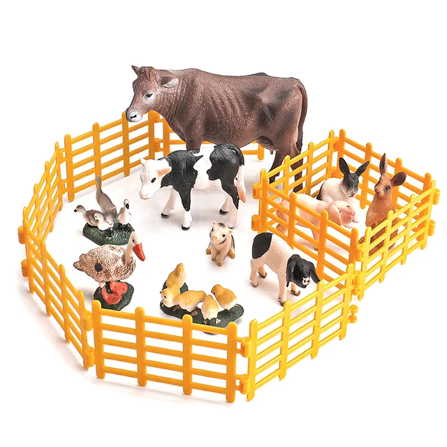 Diy Szimuláció Gyerekek Játékok Állatok Farm Baromfi Kerítés Modellek Legelő Állatkertek Figurák Fogva Tartott Vad Farkas Védőkorlát - Image 6
