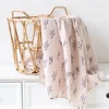 Baby Swaddle Wrap 100% Organic Cotton Muslin Blankets for Newborn Infant Receiving Blanket Swaddle Flower Print Gauze Bath Towel 4