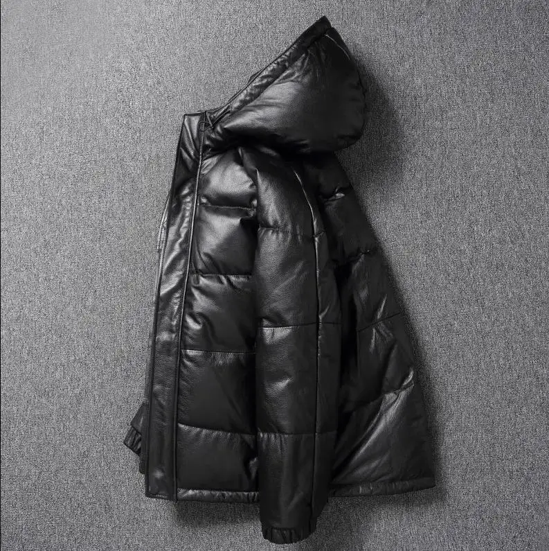 Winter Genuine Leather Jacket Warm Duck Down Leather Coat men leather jacket women leather jacket
